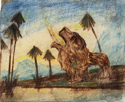 Untitled (Landscape with Lion) by Carl Fredrik Hill